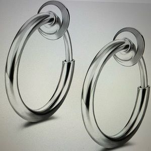 Classy Retractable Hoop Earrings or Nose Rings 12mm